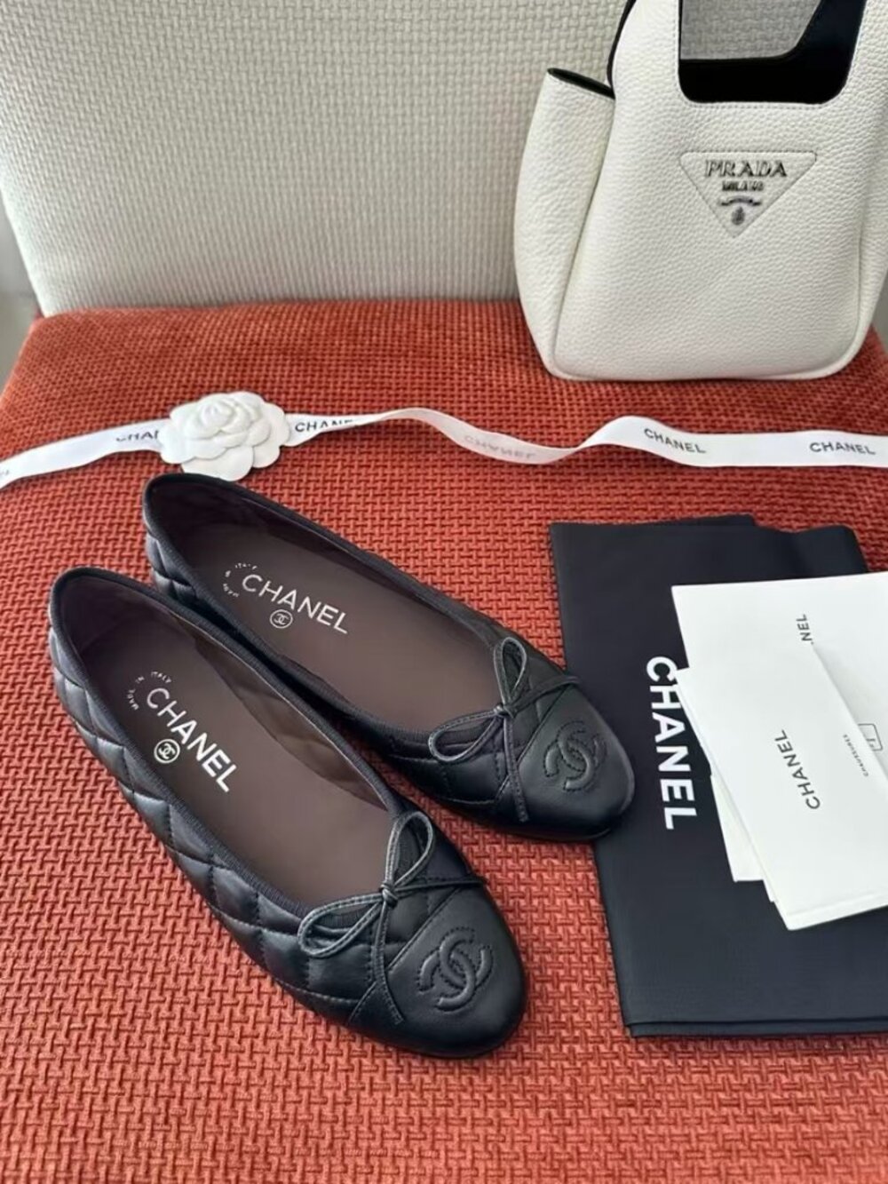 Chanel Black Quilted Ballet Flats